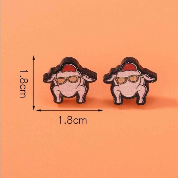 Acrylic Turkey FRIENDS Stud Earrings - Picture 5 of 5